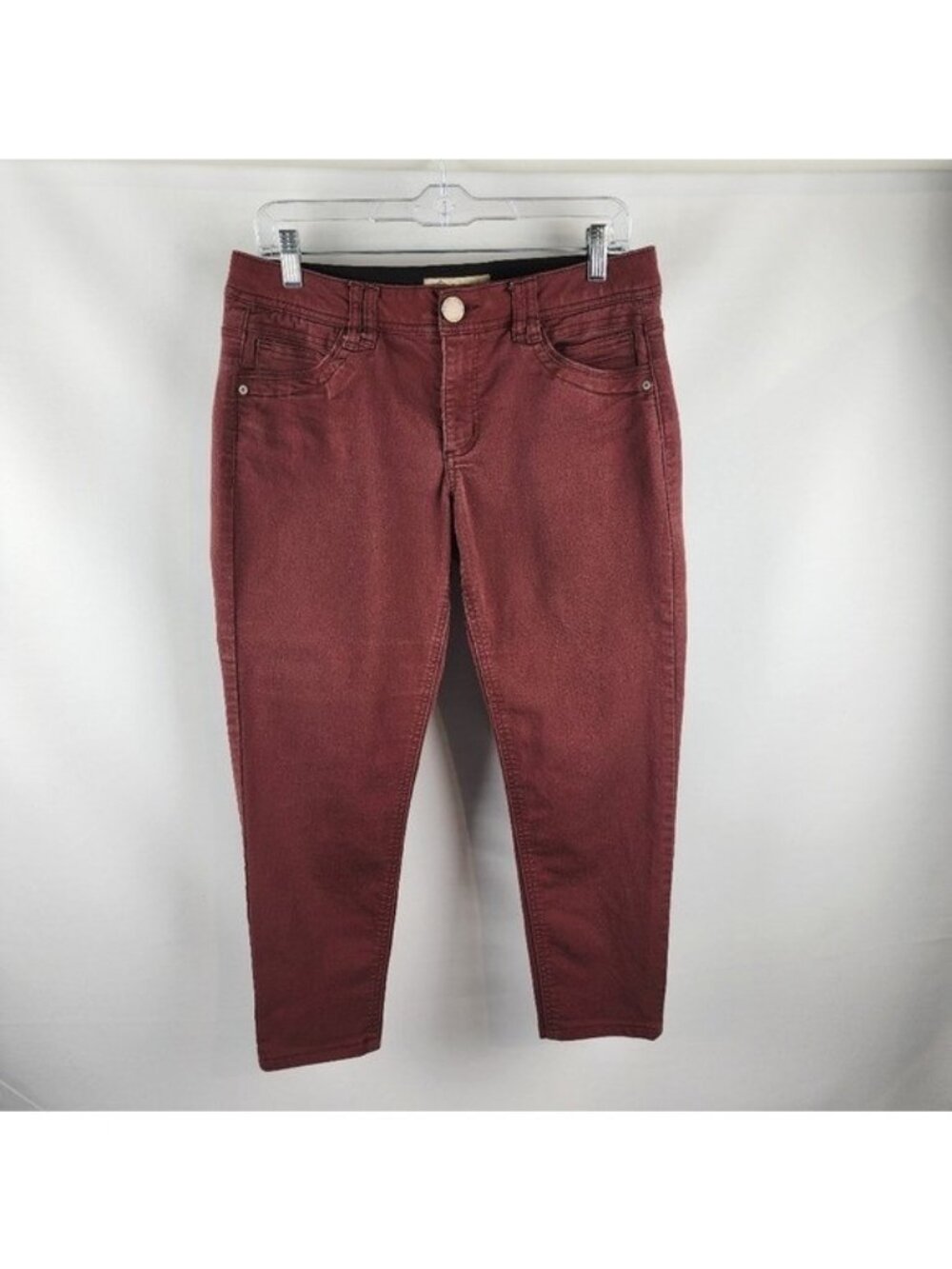Democracy Jeans Womens 8 Ab Technology Rust Cropped Denim Skinny Ankle (30x23)